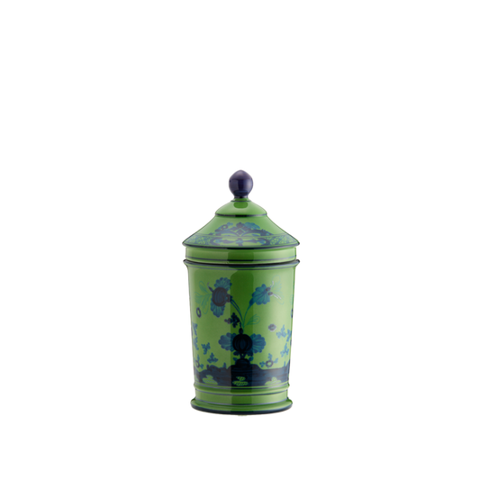 Ginori 1735 Oriente Italiano Malachite Pharmacy Vase with Cover | 8in
