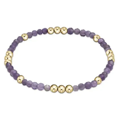 Worthy Pattern 3mm Bead Bracelet | Amethyst
