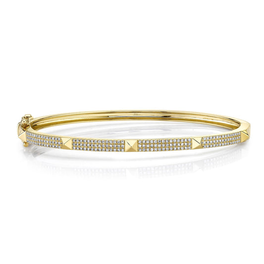 0.45Ct 14K YG Diamond Pave Bangle