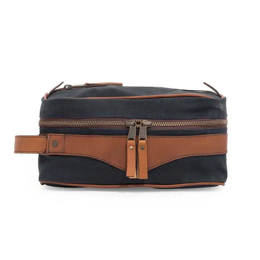 Campaign Waxed Canvas Square Toiletry Shave Kit | Hickory + Navy