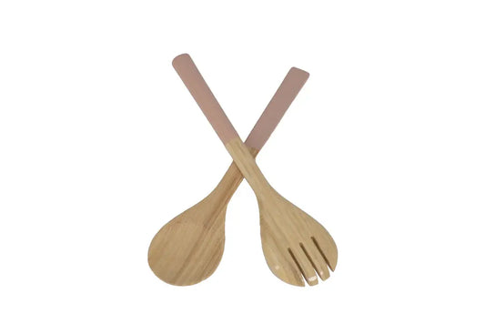 Bamboo Classic Salad Server Set | 10.7in Blush