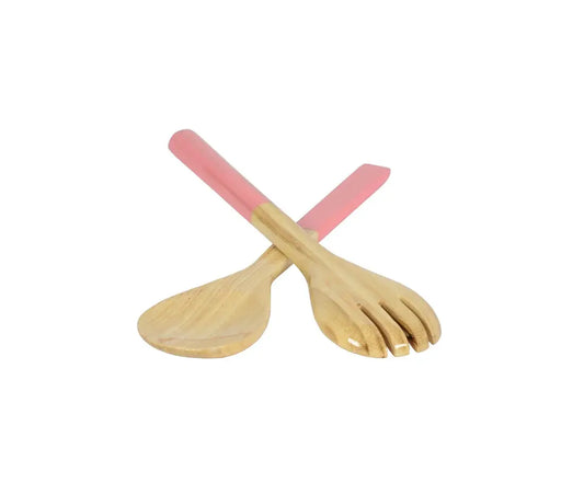 Bamboo Classic Salad Server Set | 10.7in Light Pink