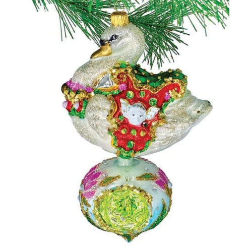 Christmas Swan Ornament | 7in