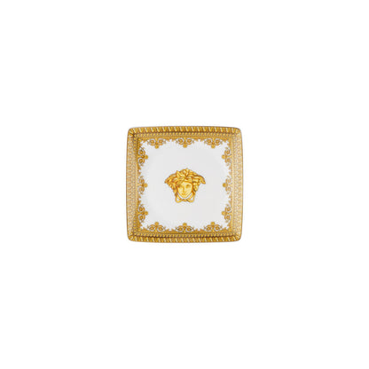 Versace I Love Baroque Bianco Square Canape Dish | 4.75in