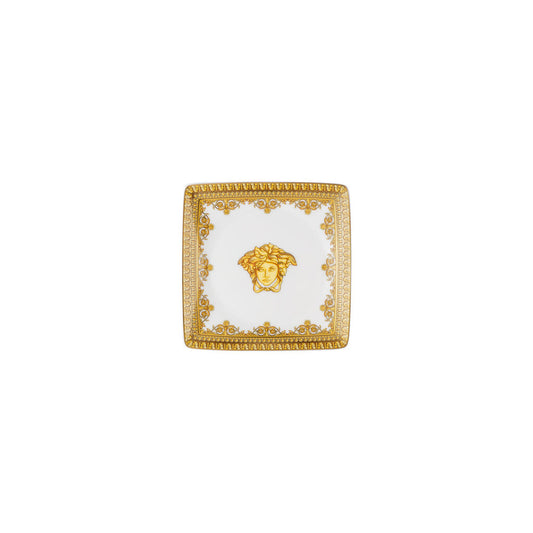 Versace I Love Baroque Bianco Square Canape Dish | 4.75in