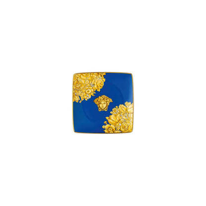 Versace Medusa Rhapsody Blue Square Canape Dish | 4.75in
