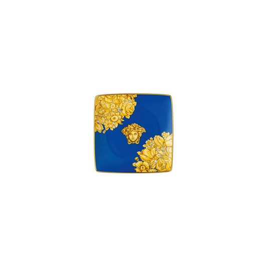 Versace Medusa Rhapsody Blue Square Canape Dish | 4.75in
