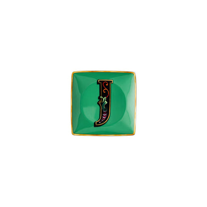 Versace Alphabet Square Dish | 4.75in J