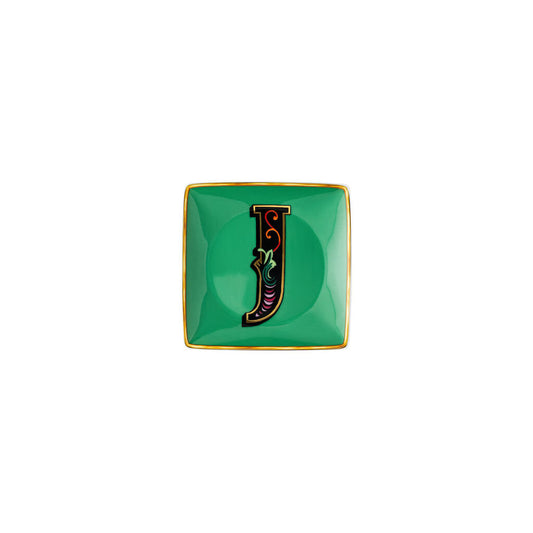 Versace Alphabet Square Dish | 4.75in J