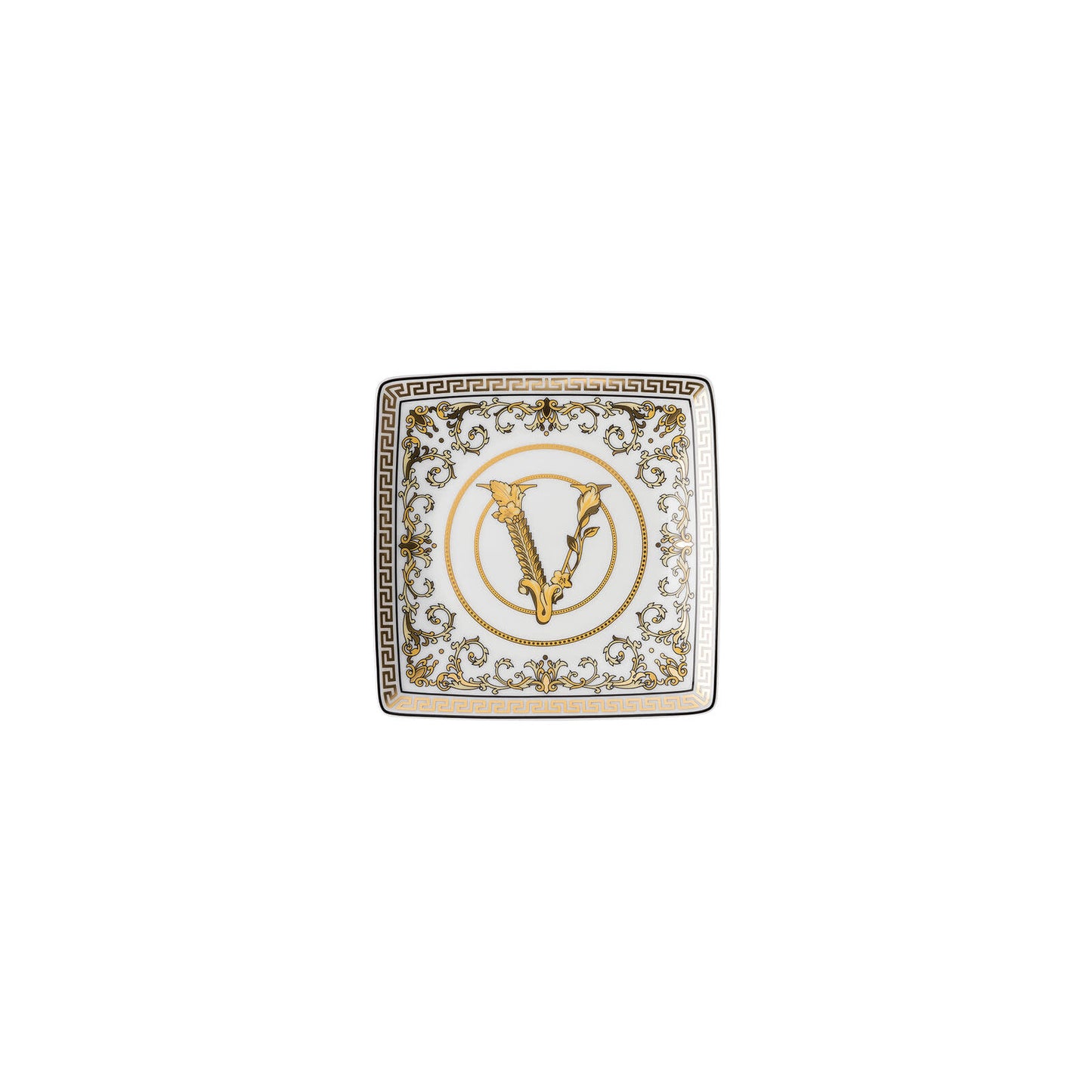 Versace Virtus Gala Square Canape Dish | 4.75in White