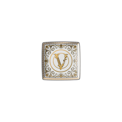 Versace Virtus Gala Square Canape Dish | 4.75in White