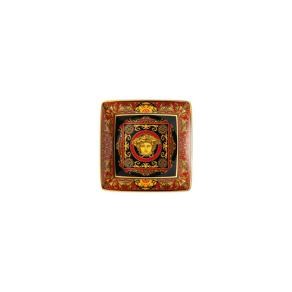Versace Medusa Red Square Canape Dish | 4.75in