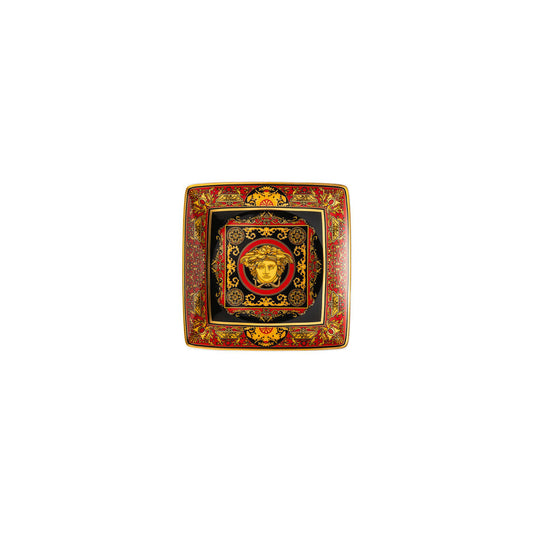 Versace Medusa Red Square Canape Dish | 4.75in