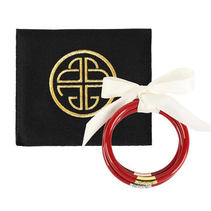 Budha Girl Three Kings All Weather Bangles S/3 Red L