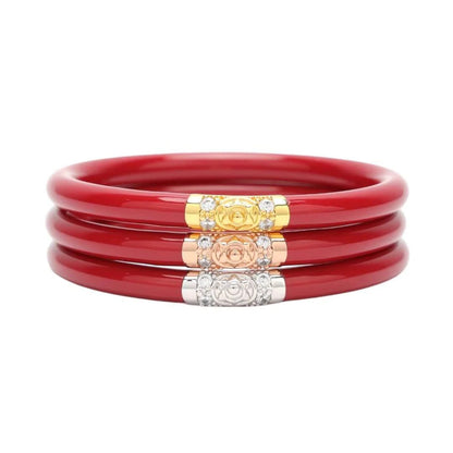 Budha Girl Three Kings All Weather Bangles S/3 Red L
