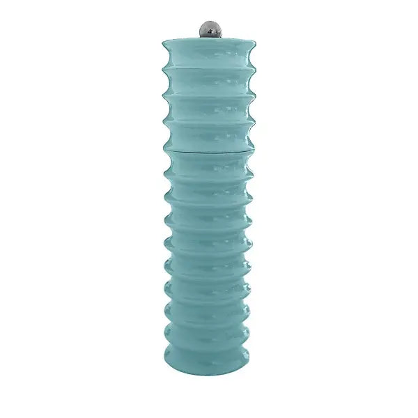 Twister Wood Lacquer Salt or Pepper Mill Grinder | 9.5in Eau De Nil Aqua