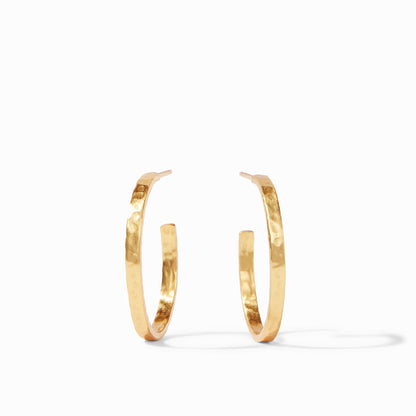 Crescent Gold Hoop Earrings | Medium 1.25in