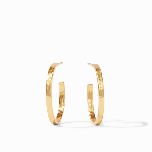 Crescent Gold Hoop Earrings | Medium 1.25in