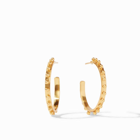 SoHo Studded Gold Hoop Earrings | Gold Medium