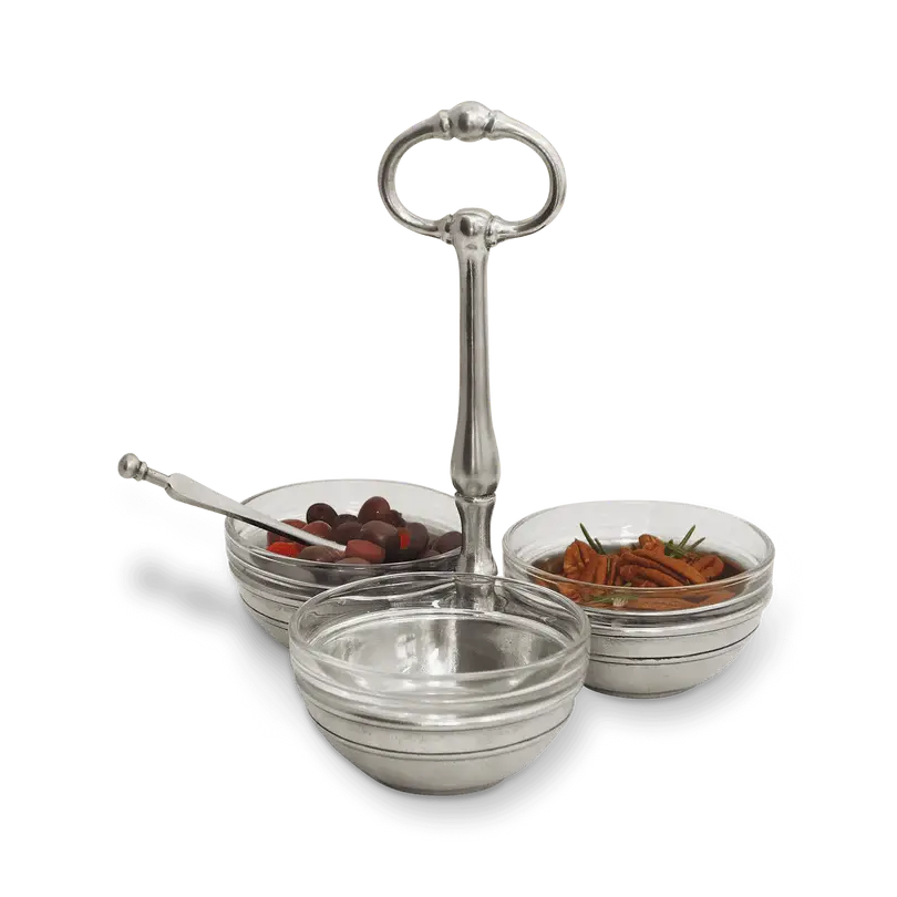 Match Pewter Condiment Trio | 7.3x7.8in