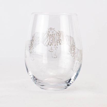 Tiger on the Prowl Wine Glass | 16oz