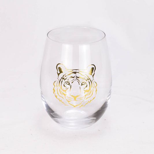 Tiger Stemless Wine Glass | 16oz
