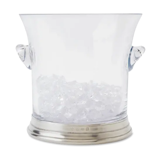 Match Pewter Crystal Ice Bucket with Handles | 7.3x7.5in