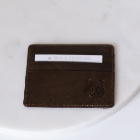 Leather Tiger Embossed Card Wallet