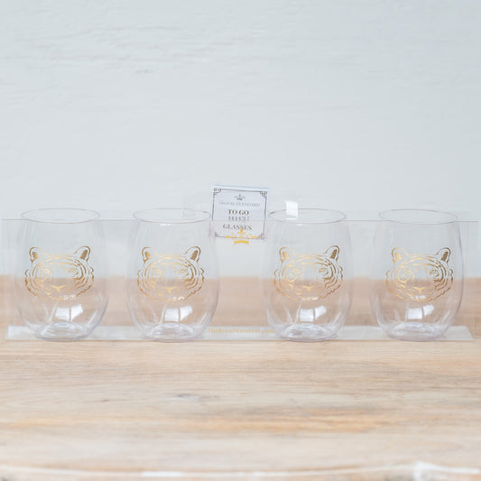 Tiger Plastic Wine Glass