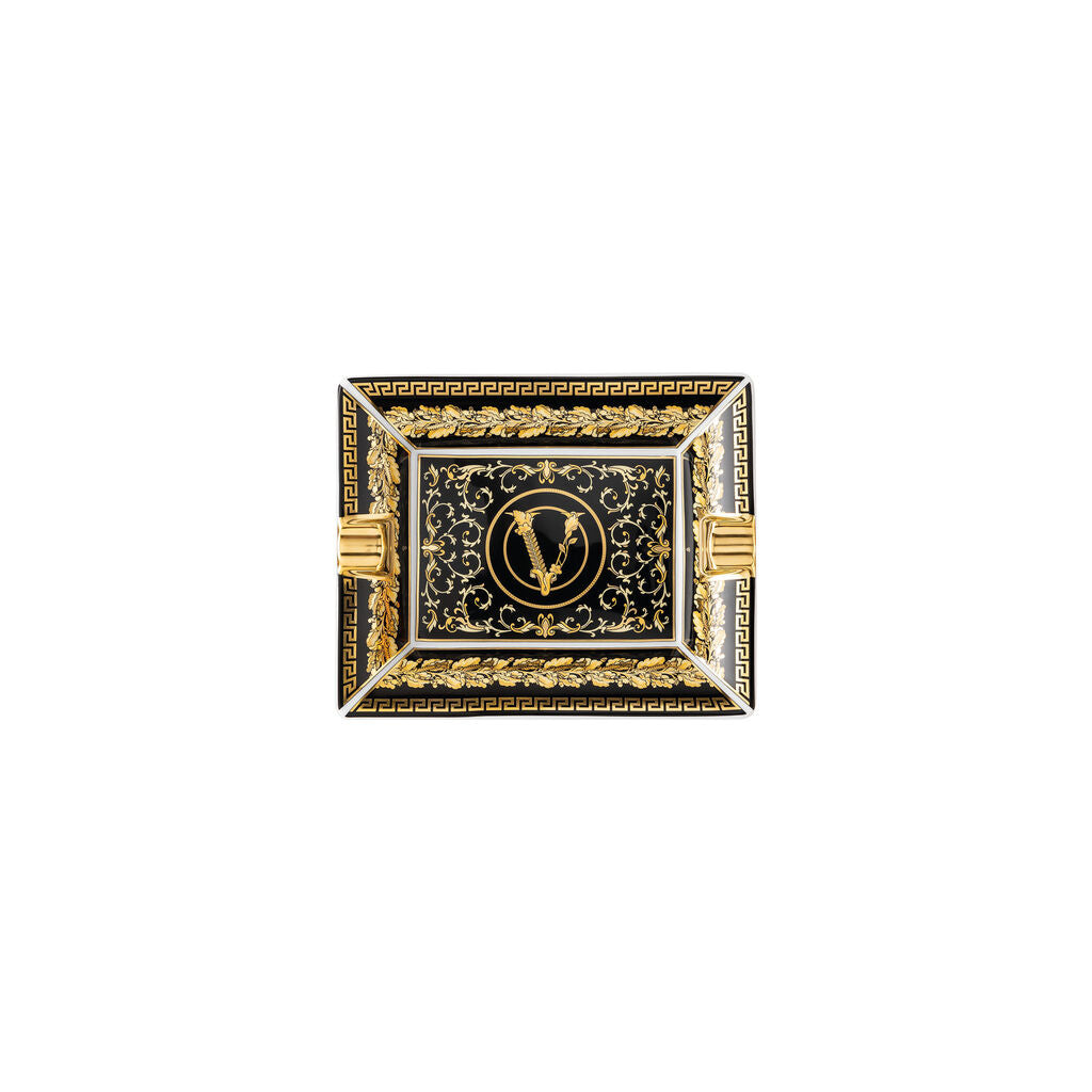 Versace Virtus Gala Ashtray | 7.25in Black