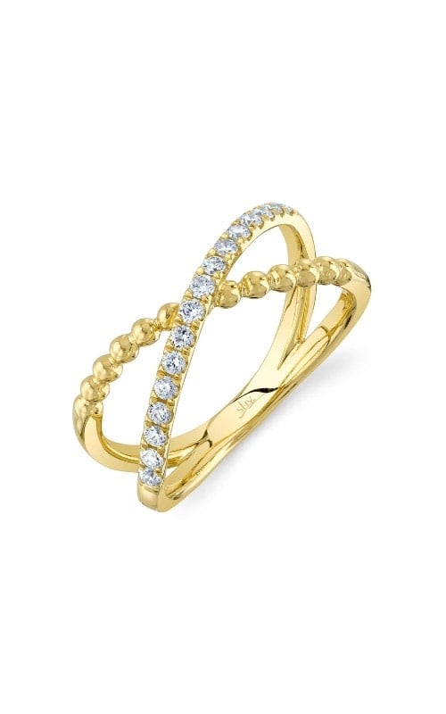 Diamond Single Criss Cross Bridge Ring | S7 .27c 14k YG