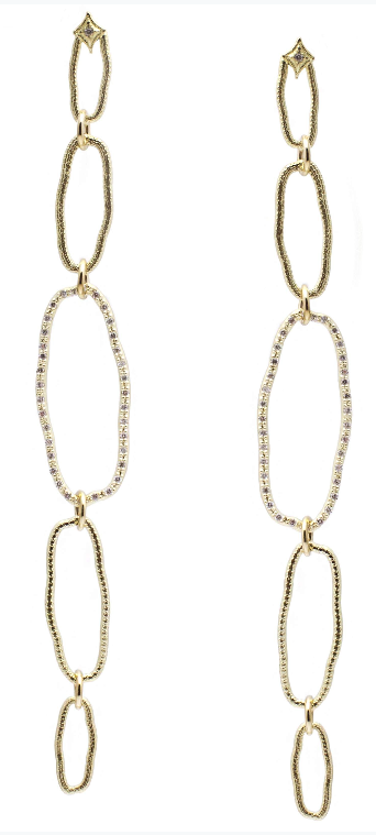 Pave Oval Earrings