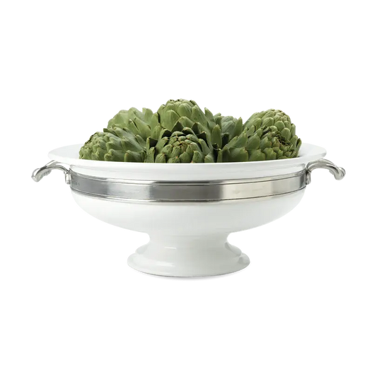 Match Pewter Convivio Round Centerpiece with Handles | 15in