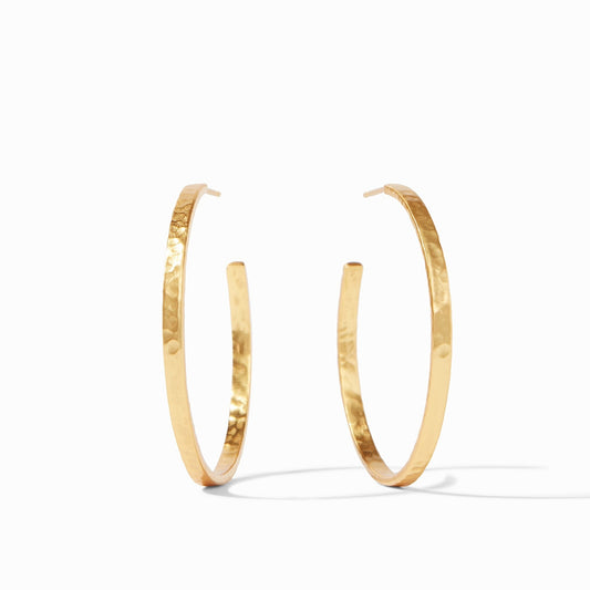 Crescent Gold Hoop Earrings | Large 1.75in