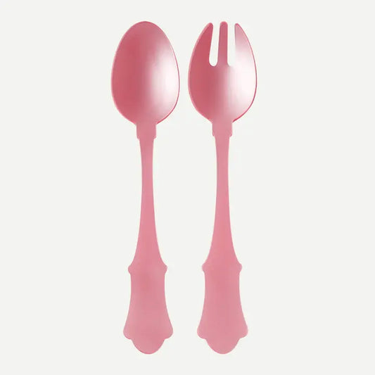 Sabre Paris Honorine Acrylic Old Fashion Salad Serving Set | 10in Pink Candy
