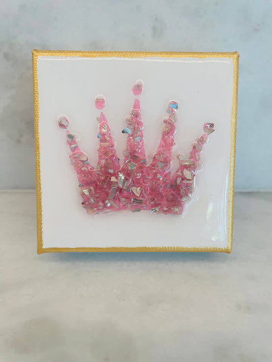 Deceaux Art Original Beaded Crown | 4in Pink