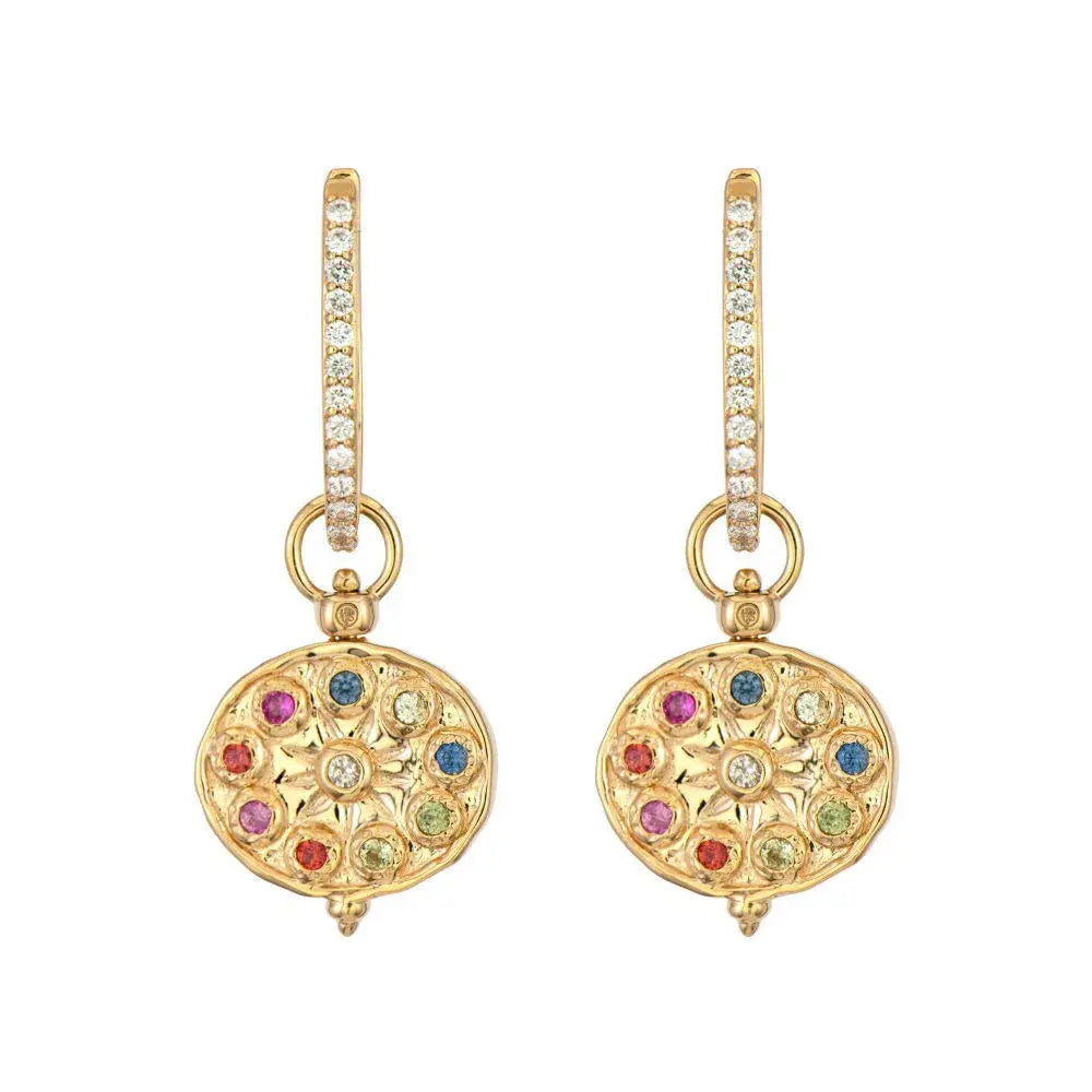 SINGLE | Tree of Life Diamond + Rainbow Sapphire Earring Charm or Pendant | .06c GSI14k