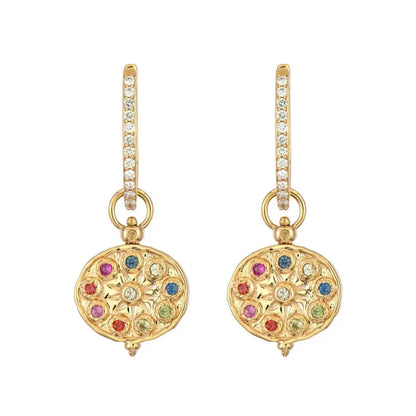 SINGLE | Tree of Life Diamond + Rainbow Sapphire Earring Charm or Pendant | .06c GSI14k