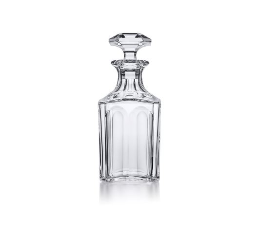 Baccarat Crystal Harcourt Square Liquor Spirit Wine Whiskey Bottle Decanter + Stopper | 9.65in + 25.36oz