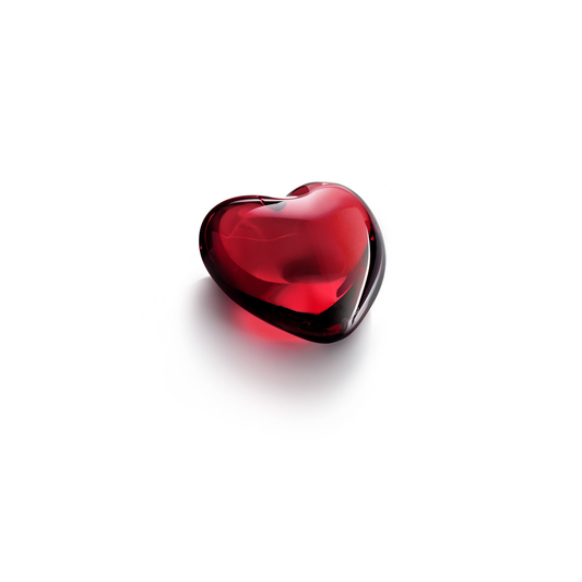 Baccarat Crystal Red Puffed Heart Sculpture | 3x3in
