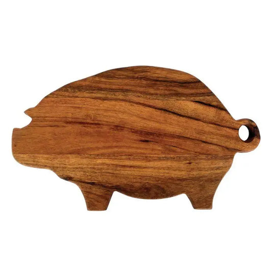 Mango Wood Pig Shaped Cheese Cutting Board | 11.75x7in