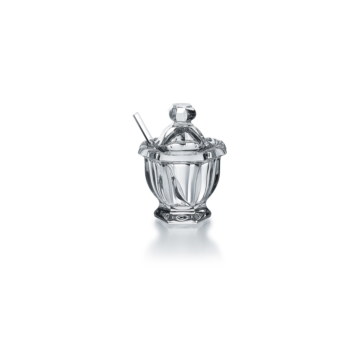 Baccarat Crystal Harcourt Mustard Jar + Spoon Set | 4.5in