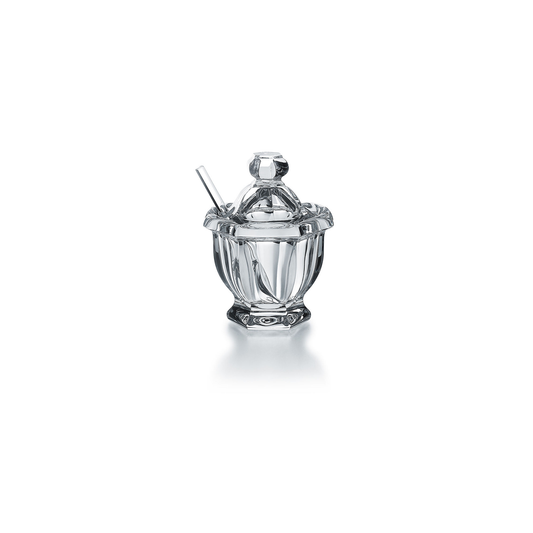 Baccarat Crystal Harcourt Mustard Jar + Spoon Set | 4.5in