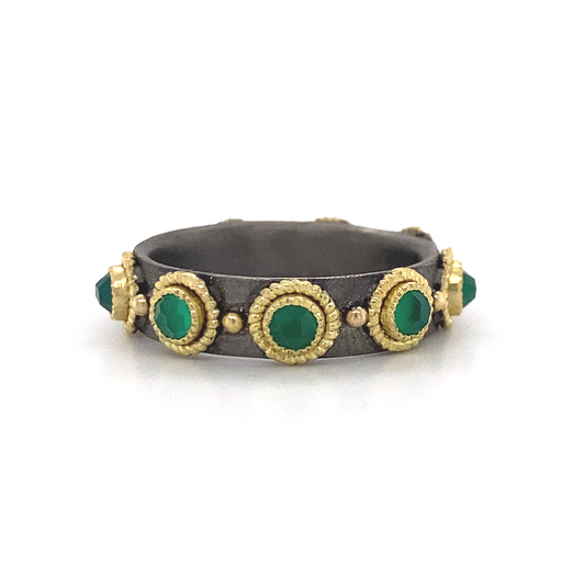 Green Onyx Stack Band Ring