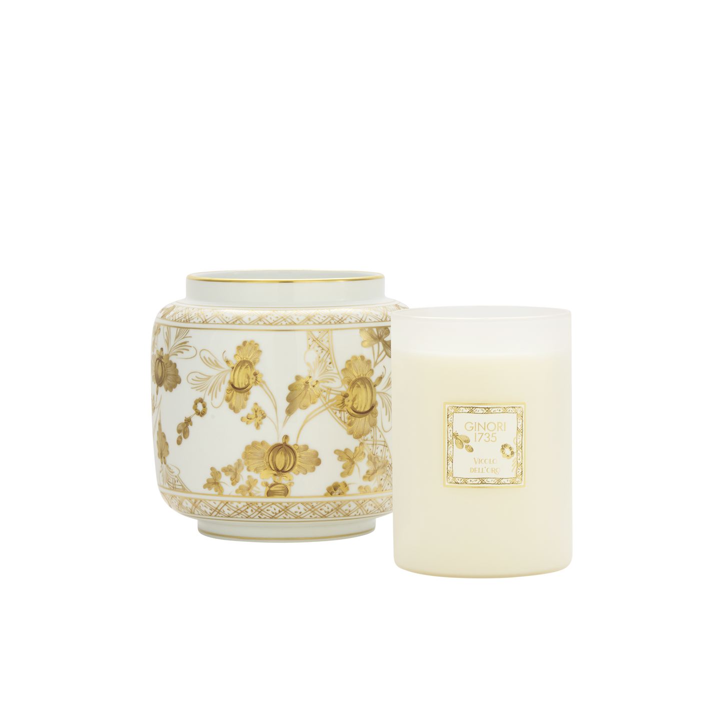 Ginori 1735 Oriente Italiano Aurum Scented Candle Holder Vase | 7in
