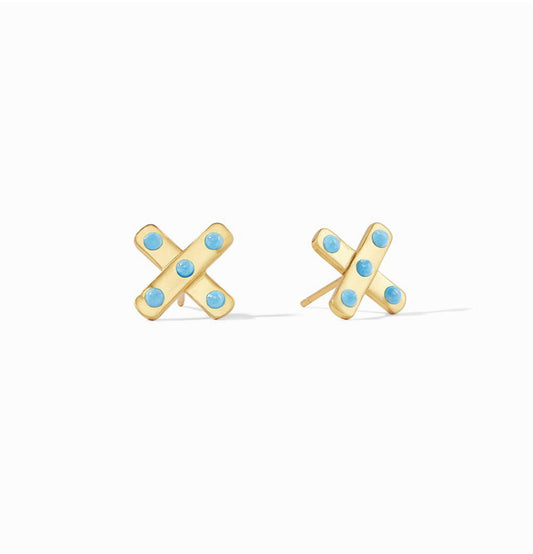Paris X Stud Earrings in Pacific Blue