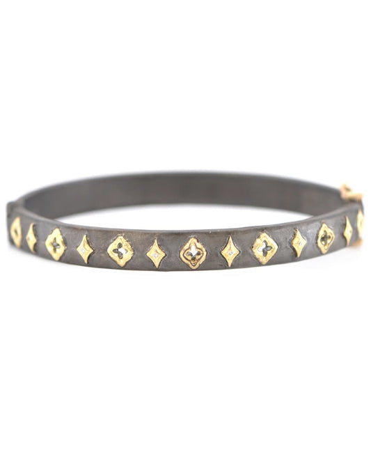Old World 18K YG Scroll Bracelet Diamonds