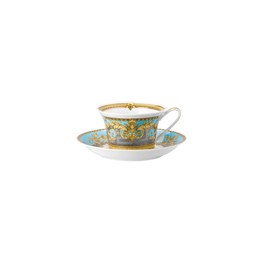 Versace Prestige Gala Bleu Tea Cup + Saucer Set | 7oz
