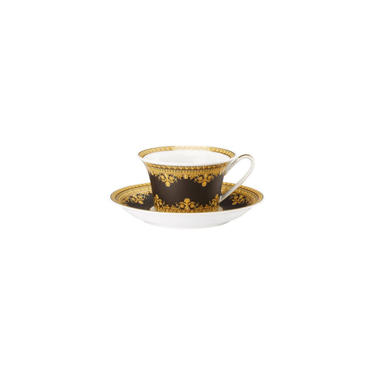 Versace I Love Baroque Nero Tea Cup + Saucer Set | 7oz