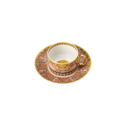 Versace Scala Palazzo Rosa Tea Cup + Saucer Set | 7oz